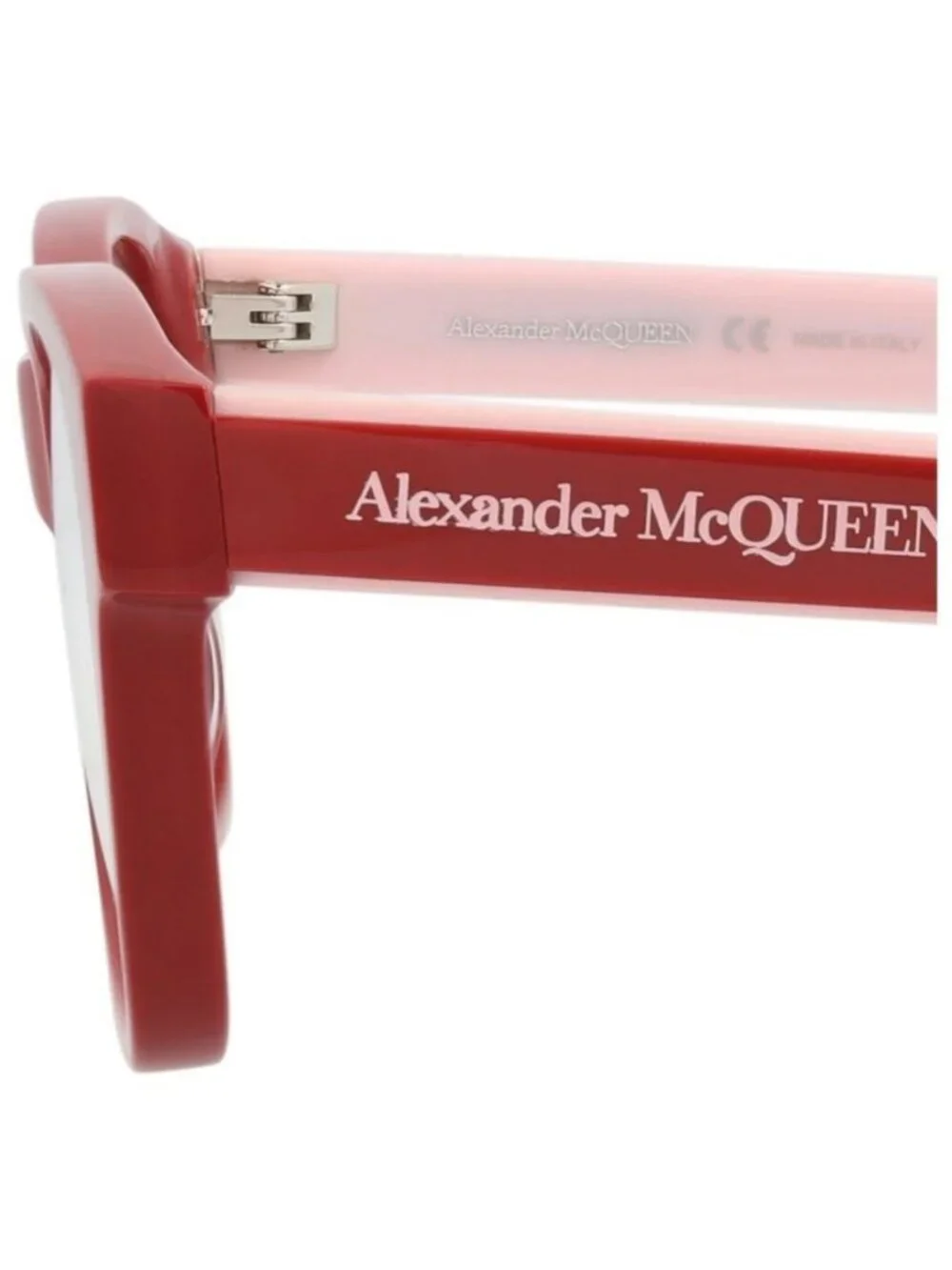 New Alexander McQueen Womens Square/Rectangle Red Red Transparent Fashion Design